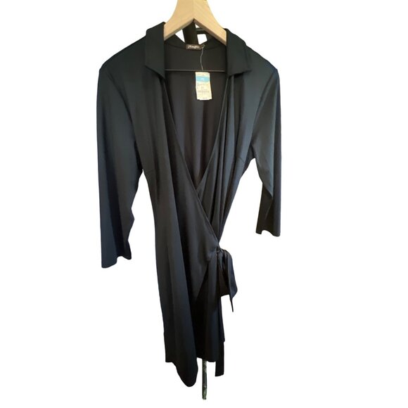 J MCLAUGHLIN Black Lila Wrap Dress NWT Size Large - Picture 2 of 5